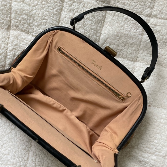 Verdi Vintage Tapestry Carpetbag Handled Purse - Picture 2 of 11